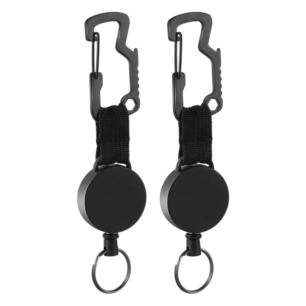 Al Aire Libre de alambre de acero de alta elasticidad retráctil cuerda perdida ID hebilla de múltiples funciones abridor de botellas pequeño ángulo de tiburón Fácil de tirar hebilla