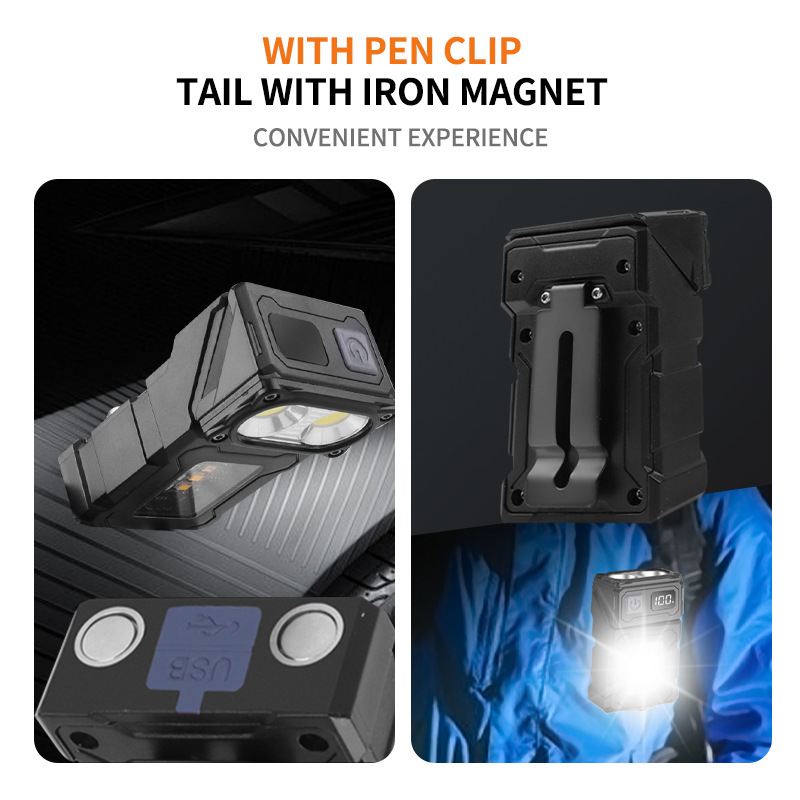 Nuovo display digitale COB+LED, potente luce da lavoro, uscita a ventosa magnetica rotante a 180°, avviso di emergenza_voghion.com