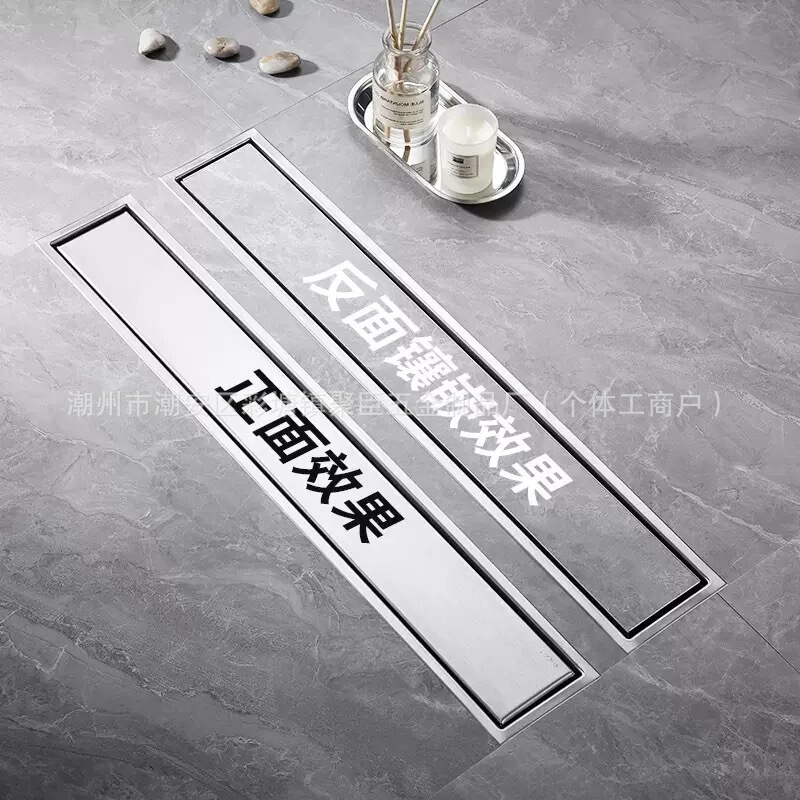 卸売 304 ステンレス鋼隠し床排水管はタイルシャワールームに埋めることができます目に見えないストリップエンジニアリング外国貿易消臭床|undefined
