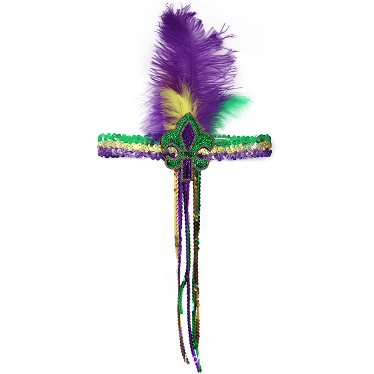 Mardi Gras fiesta de carnaval brasileño transfronterizo oro púrpura verde tricolor piezas de vestuario