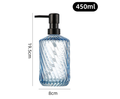 Amazon 400ml botella de champú de vidrio transparente diamante desinfectante de manos botella de jabón líquido de baño botella de vidrio