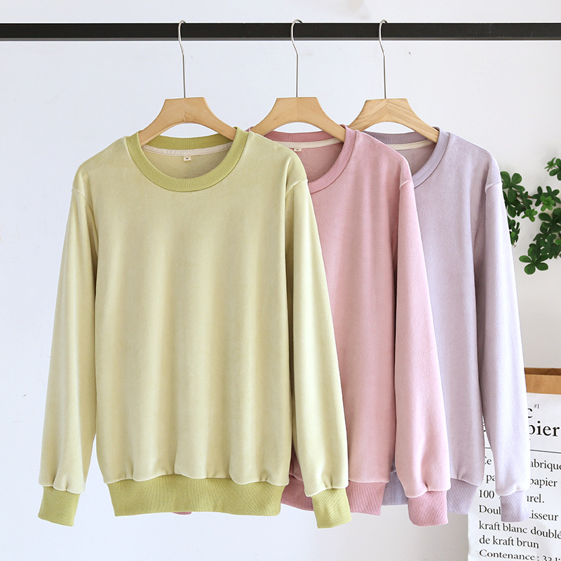 Directo de fábrica pareja Otoño e Invierno Nueva Isla suéter terciopelo caliente desgaste del hogar traje manga larga se puede usar fuera