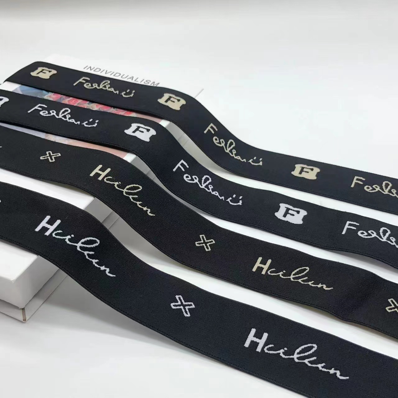 高弹电脑提花松紧带锦纶涤纶自定义logo字母内裤腰头橡筋服装辅料