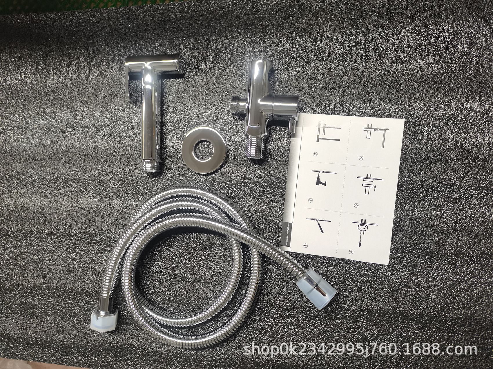 Black bathroom sink, toilet spray gun set, kitchen high-pressure flush, shower head, single Angle valve, hose undefined