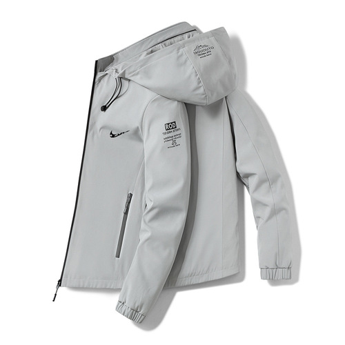 A Brand Spring and Autumn Jacket for Men, Workwear Outerwear, 2024 New Arrival, Trendy and Stylish, Hooded