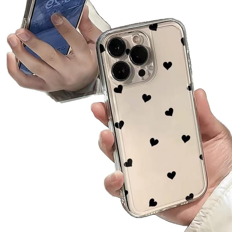 Amor simple para Apple 15promax funda para teléfono móvil anticaída iphone16 transparente 14 Europa y América 13 todo incluido 12