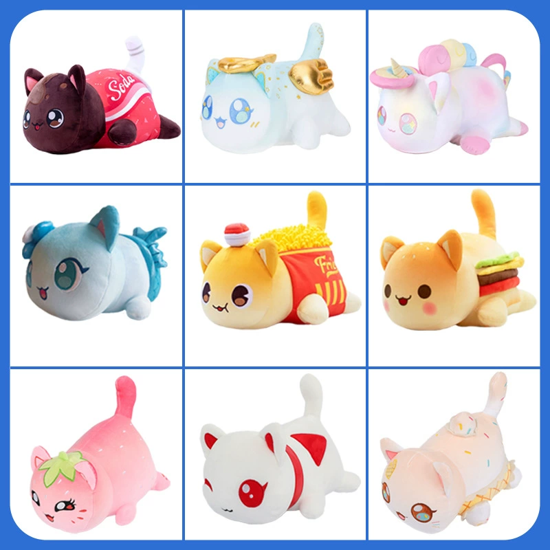 Трансграничный новый aphmau plush Горячая продажа кошачьей плюшевой игрушки куклы гамбургер фри кошачья мягкая подушка