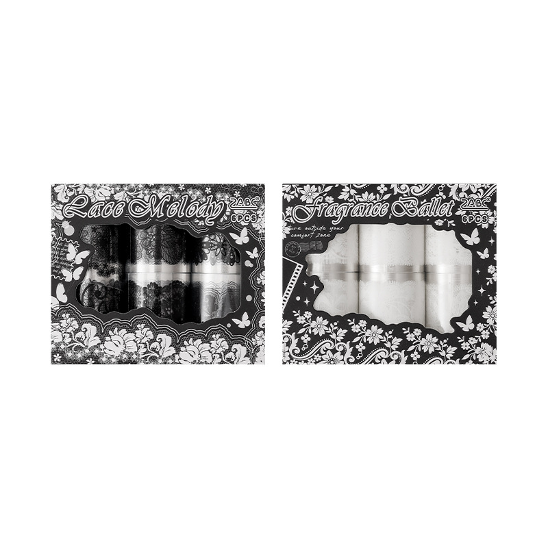 Qimeng Flower Series Encaje Encaje Tema Pet Caja de cuentas de mano Cinta de bricolaje Material de cuentas de mano Decoración de diario