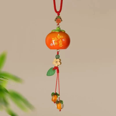 Creative Car Pendant with: Car hanging - big-persimmon-persimmon-ruyi-red-rope