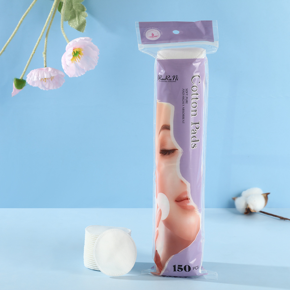 Algodón redondo desechable simple, gran capacidad, 150 piezas, algodón húmedo especial portátil, protector de la piel, no se desprende.