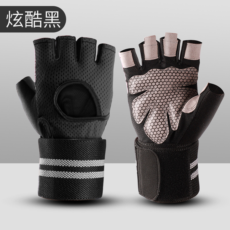 Guantes de fitness para hombres y mujeres guantes de equitación deportiva alargados Guantes de microfibra de fitness de protección de Palma fabricante lote