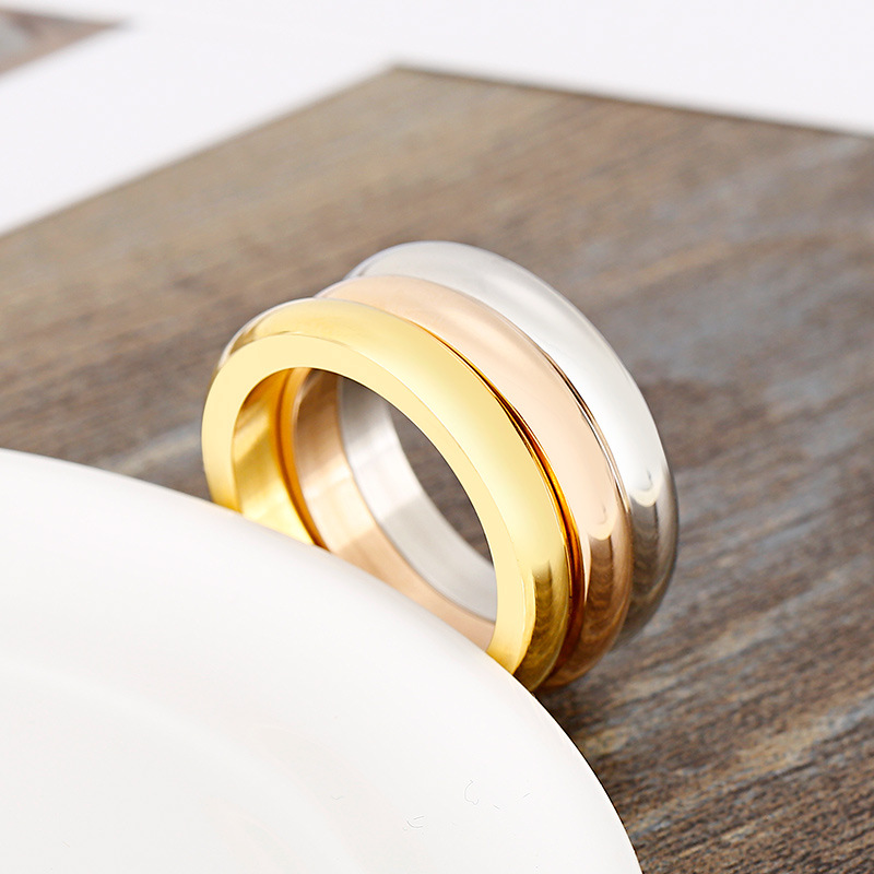 Men’s Polished Plain Band Ring Simple Stainless Steel Stackable_voghion.com