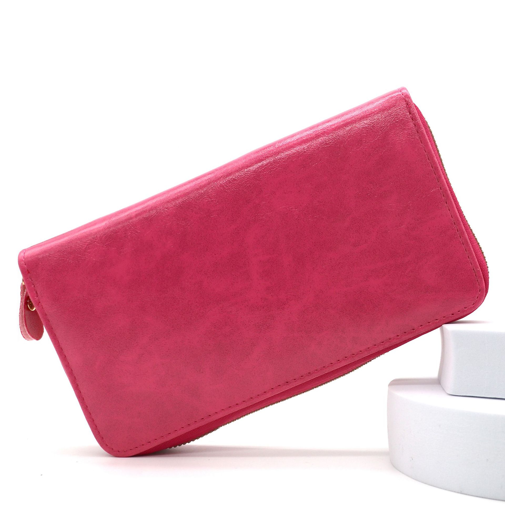 Nuevo monedero de cremallera única para hombres multifuncional retro gran capacidad bolsa de teléfono móvil bolsa tarjeta de órgano bolsa de cera de piel bolsa de mano mujer