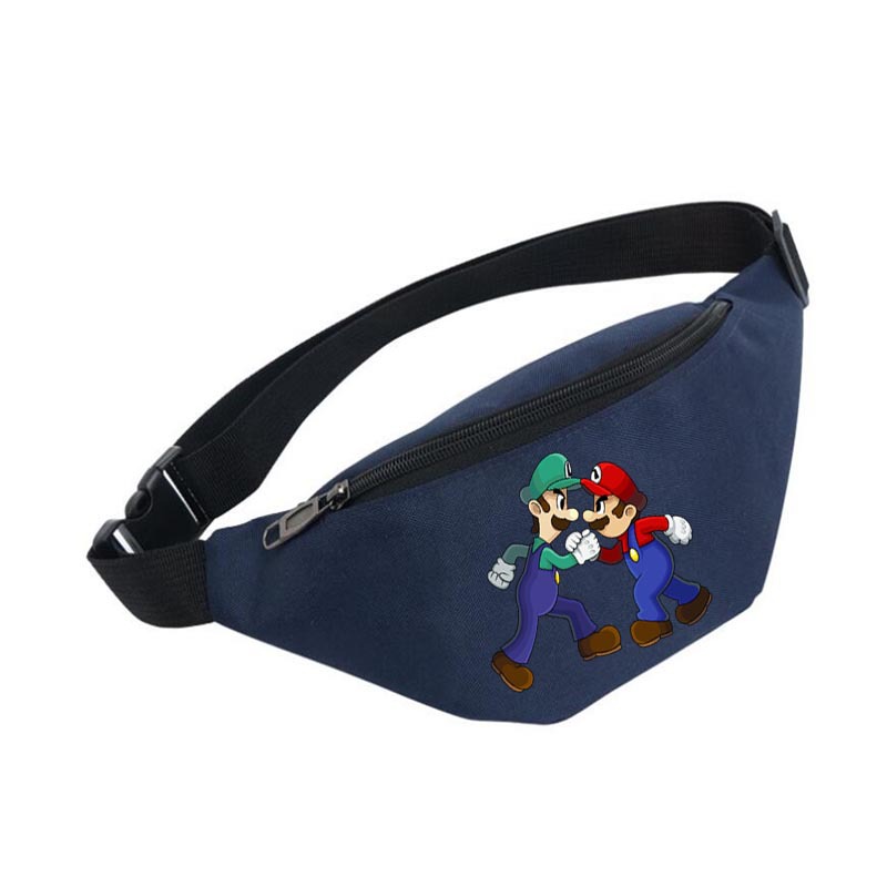 Juego Mario Super Mary bolso de la cintura de los hombres y las mujeres deportes Satchel bolso del teléfono móvil multifuncional bolso de la cintura de dibujos animados monedero