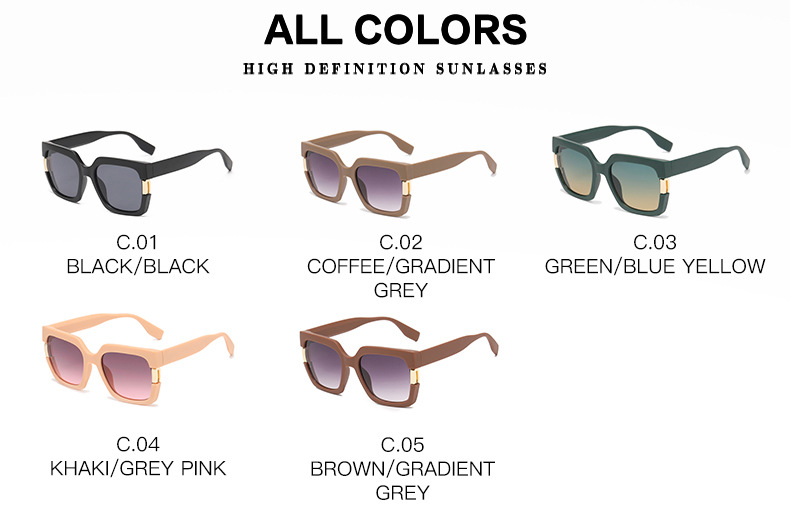 60g Weight Full Frame Glasses Structure Sunglasses Classification PC, UV400 Protection Lens Material Square Glasses Style Outdoor, Travel Occasion Solid Color Pattern All Seasons Season Women's Gender Simple Style, Classic Style Style Simple Style Classic Style Solid Color PC UV400 Protection Square Full Frame Women's Sunglasses 6