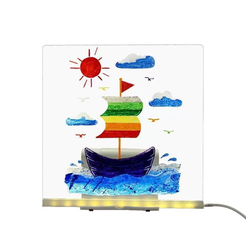 DIY tablero de dibujo luminoso acrílico transparente tablero de mensajes escritos a mano pintura infantil tablero de escritura tipo de soporte doméstico