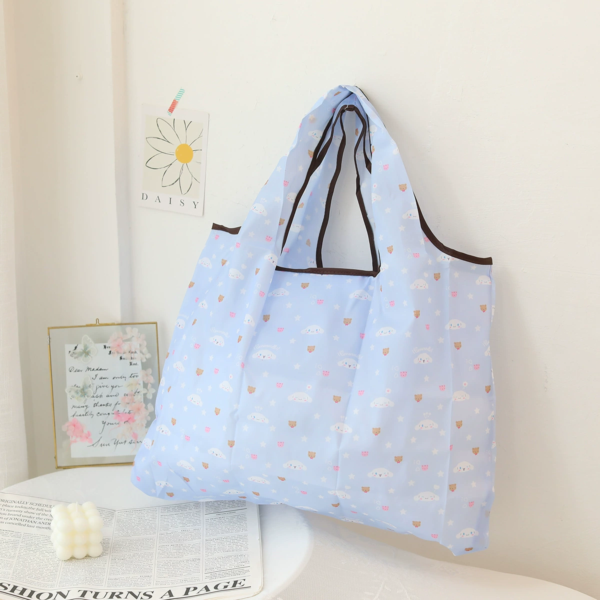 Folding cute cartoon big shopping bag