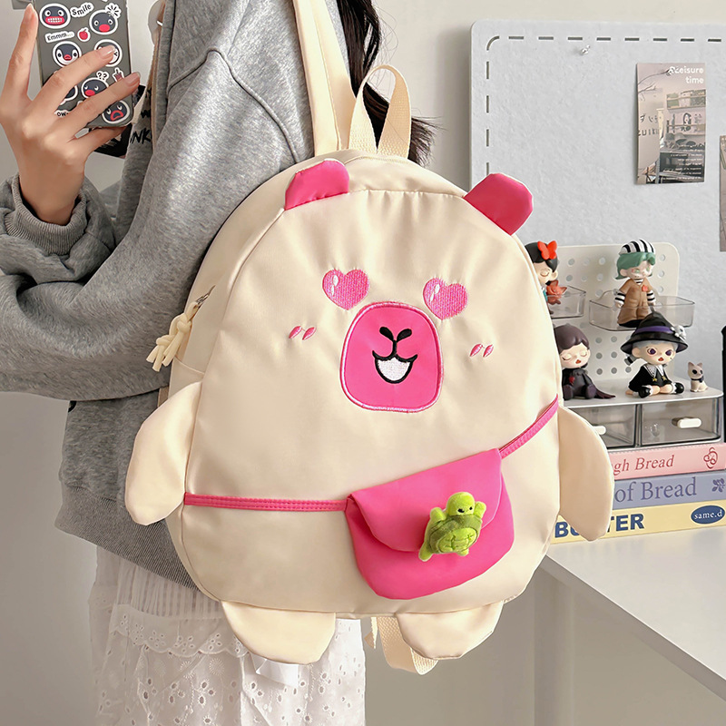 Hombres y niñas en línea, mochilas Kapibara, mochilas para niños de gran capacidad, mochilas para niños de dibujos animados lindas