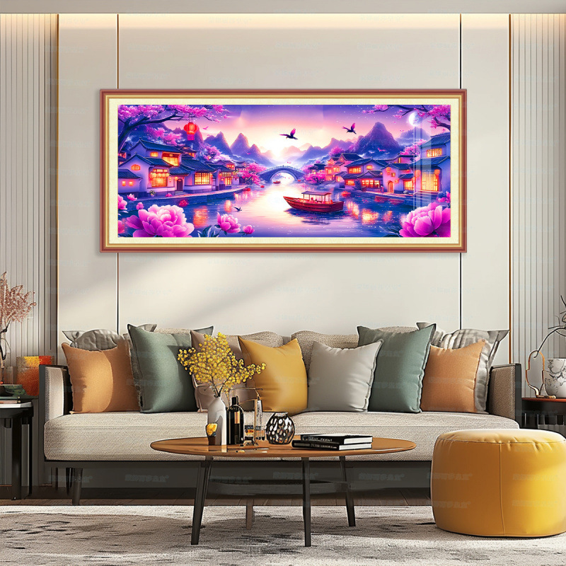 [Algodón importado] Mona Lisa Real Cruz de la noche de la luna-Jiangnan Dream nuevo estilo chino antiguo bordado decorativo