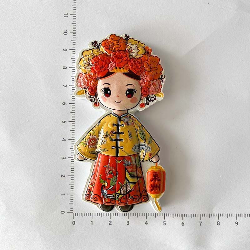 泉州簪花女冰箱贴城市旅游创意旅行文创纪念品磁吸冰箱贴|undefined