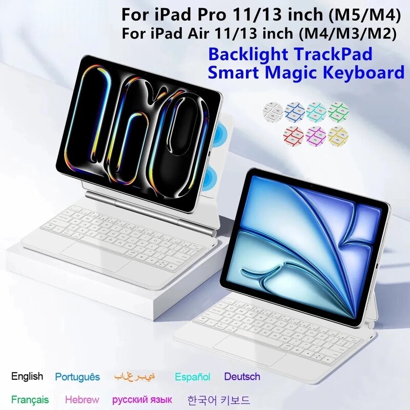 Magic Keyboard Is Compatible with iPad Pro 11/12.9 Inch 10Th Generation A16/Air M3/M4/M5 13/2025 Series