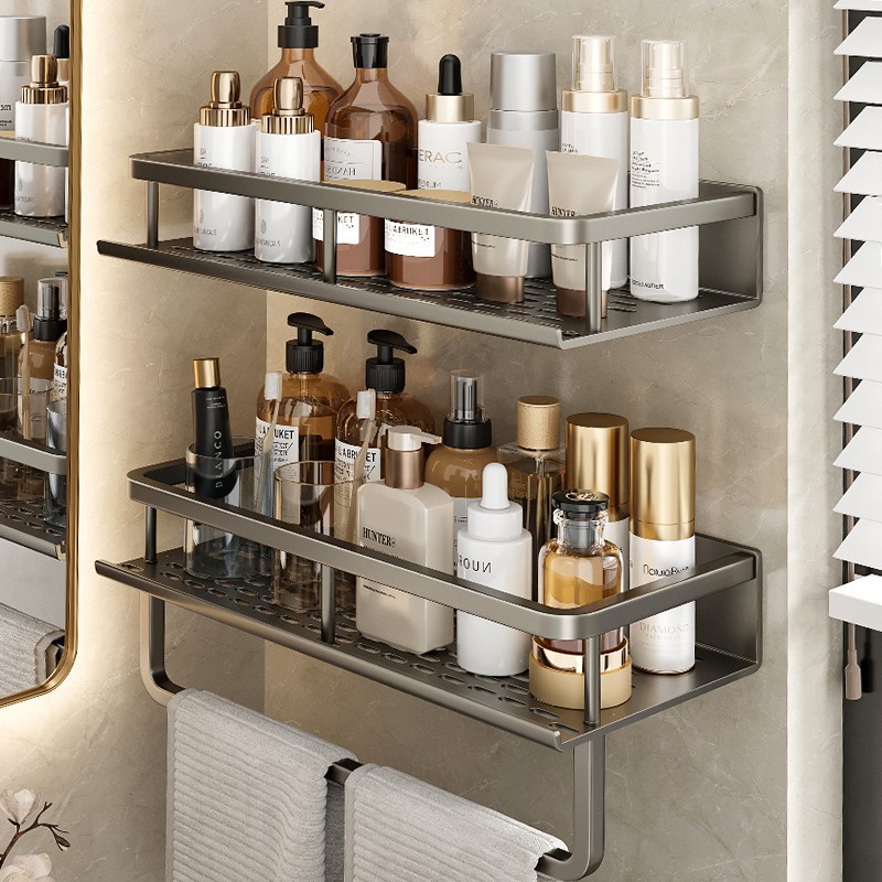 Bathroom Storage Rack,Punch-free Washbasin,Light Luxury Bathroom Wall-mounted Toilet Wall Storage Rack