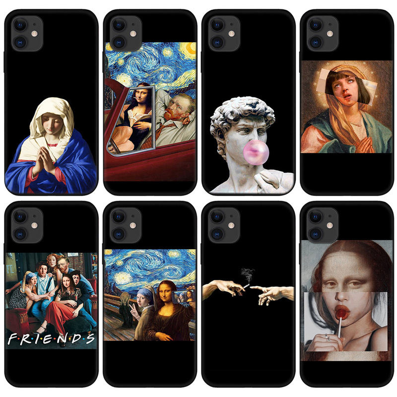 Suitable for Iphone15 Art Student Van Gogh Funny Art Aesthetic David Mona Lisa Mobile Phone Case Art