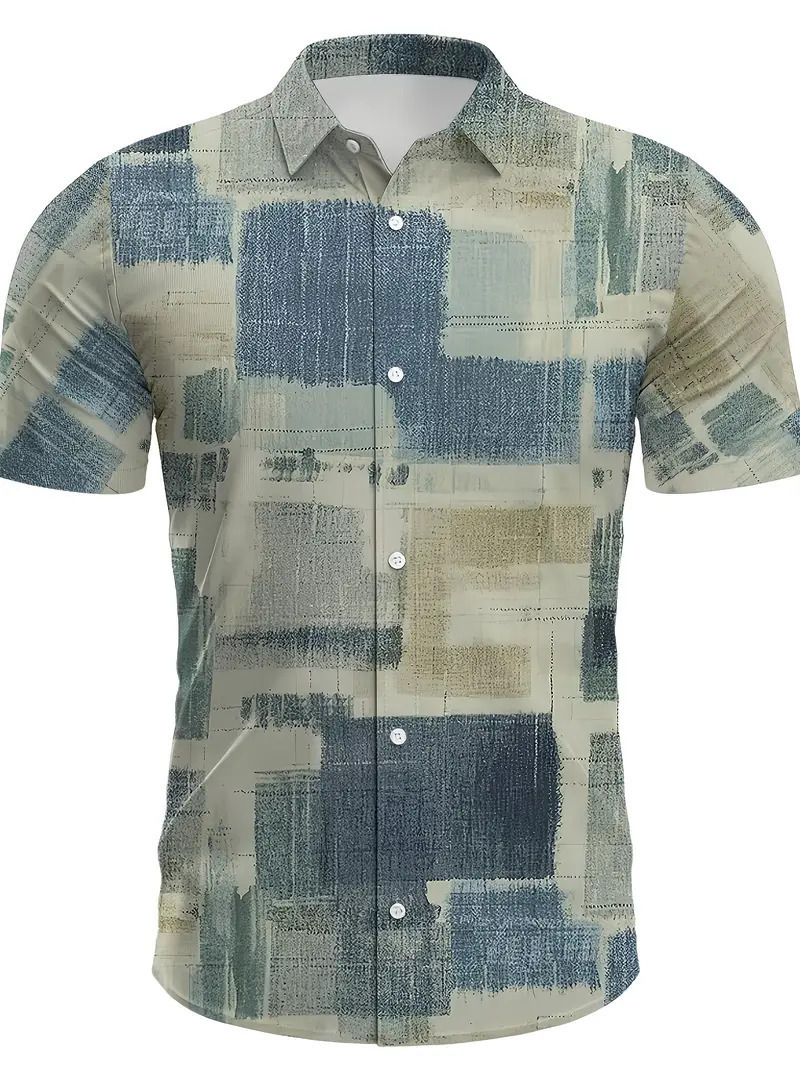 Camisa de manga corta tridimensional de alta calidad transfronteriza 2024 verano casual tendencia de moda de todo fósforo MB1