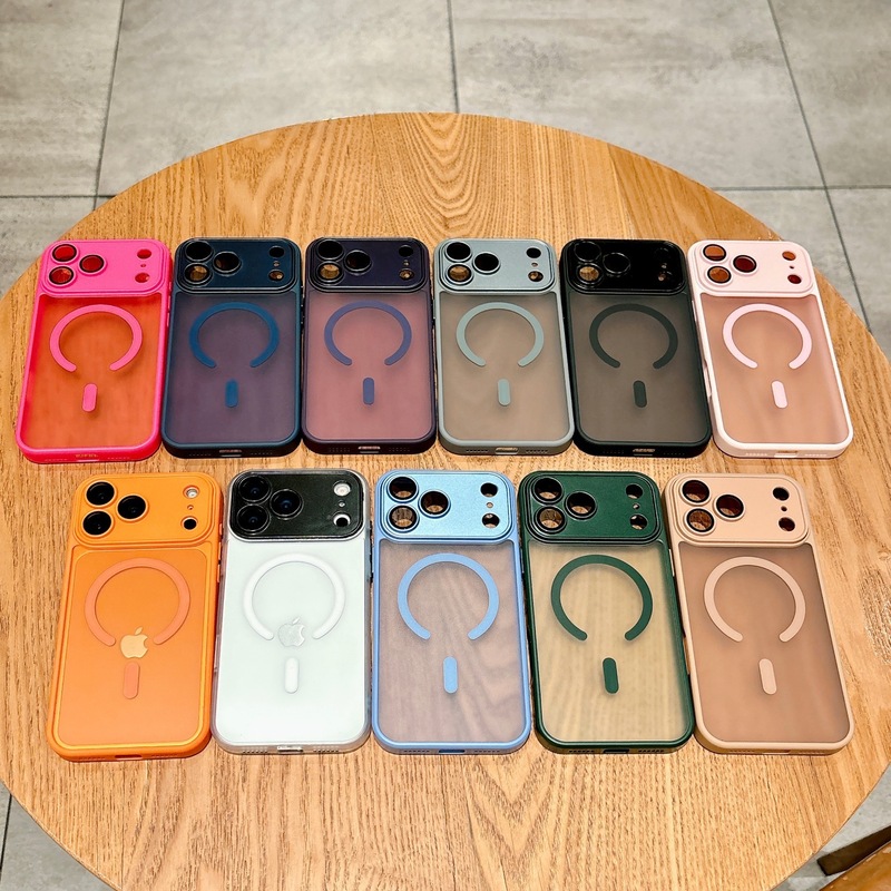 适用iPhone17Pro手机壳雅盾精孔磁吸苹果16自带镜头膜保护套橙色|undefined