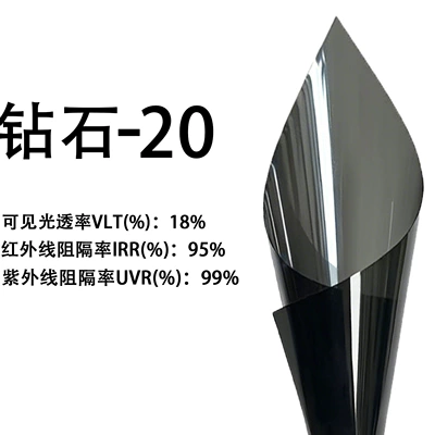 Automotive Film: Heat-Insulating, Sun Protection, Black - 152m1m-diamond-20