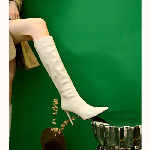 Over-the-knee pure desire pointed toe fashion boots, new trendy, delicate-heeled fairy-style, stylish and versatile over-the-knee boots