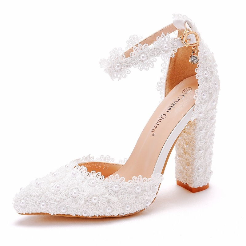 10cm White Lace Pointed Toe Thick Heel Sandals Wedding Dress Shoes Spring & Fall Thick Heel Pointed Toe Sandals White Wedding Shoes 10cm White Lace Pointed Toe Thick Heel Sandals Wedding Dress Shoes Spring & Fall Thick Heel Pointed Toe Sandals White Wedding Shoes