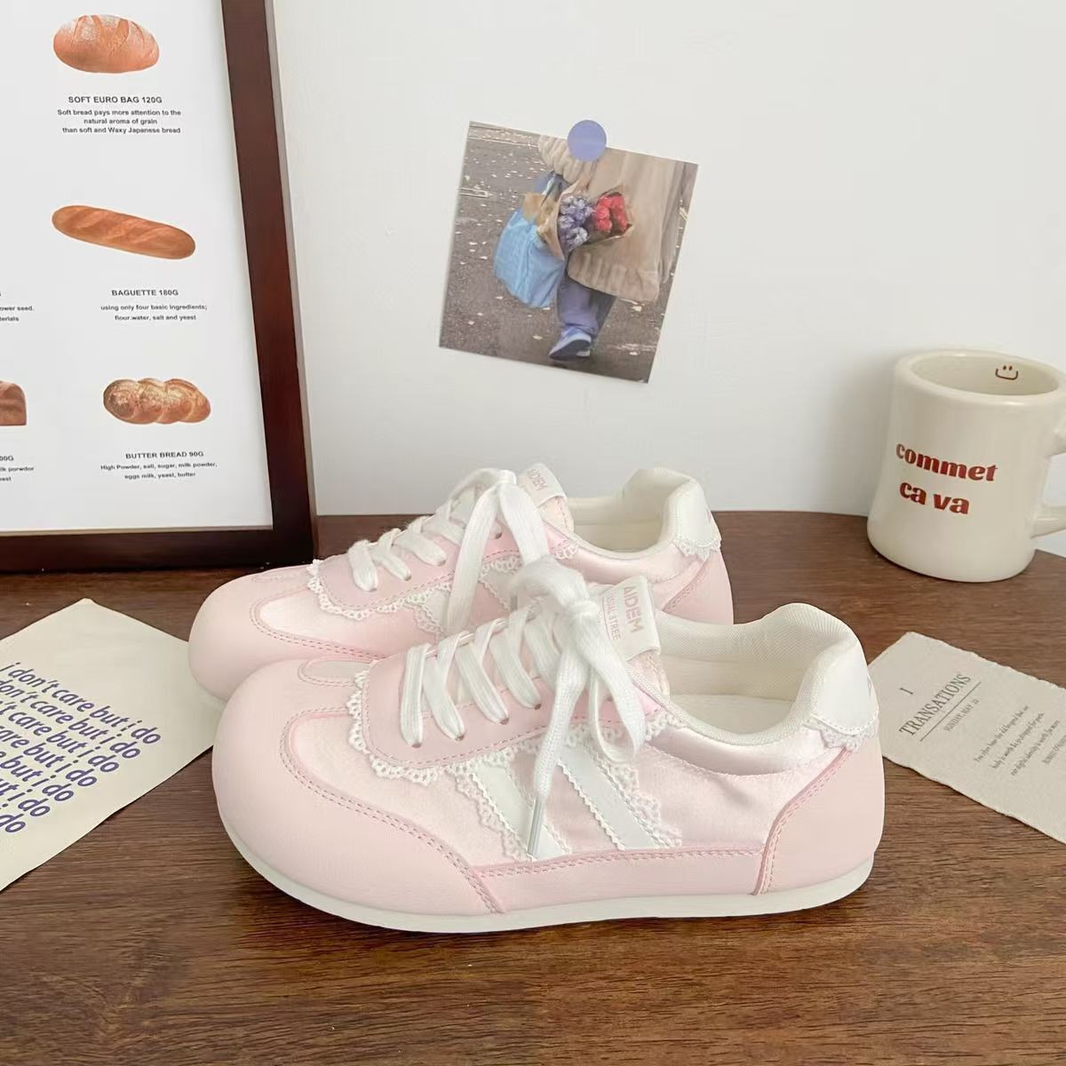 2026 zapatos de skate de tren a rayas de primavera y verano chicas nicho chic coreano transpirable delantero zapatillas deportivas de lazos