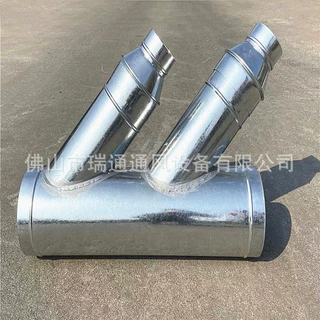 厂家定制批发螺旋风管四通配件 不锈钢白铁皮圆形接头四通加工