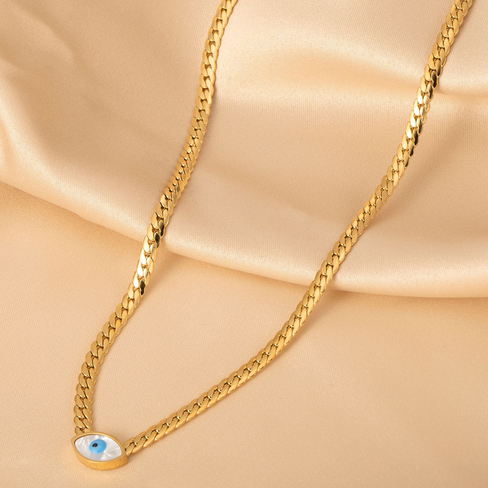 Simple Style Devilu0027S Eye Titanium Steel Plating Necklace 1 Piece