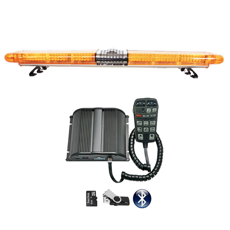 LED Roof Warning Light Long Row Strobe Light 1.7m Flashing Light + Horn + Bluetooth MP3 Siren 285R9