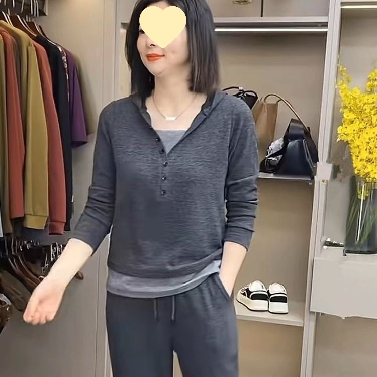 套装小众春秋2025百搭卫衣时尚韩版新款装女洋气休闲假两件套女装|undefined