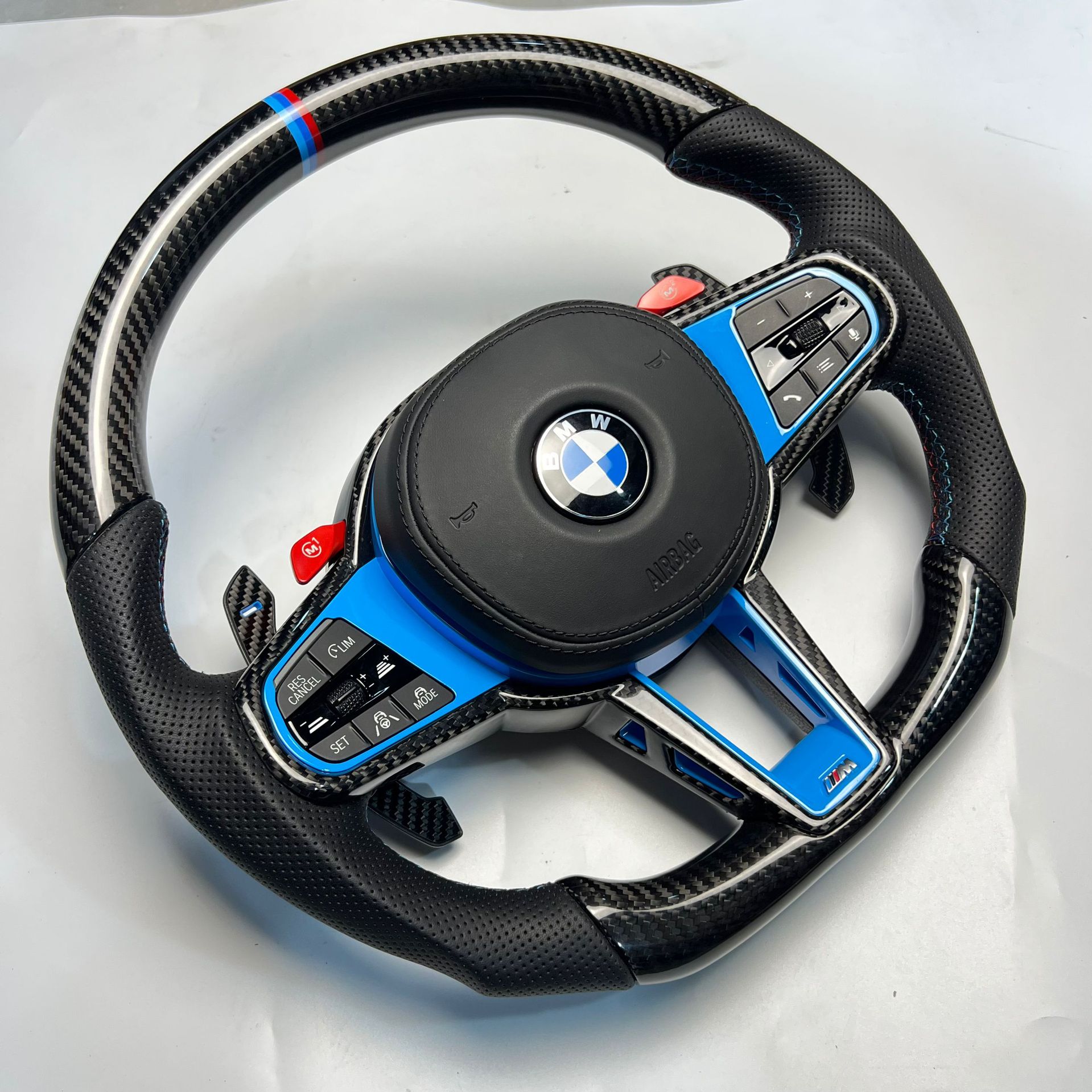Applicable to BMW G20 G22 G80 G87 M2 M3 M4 old modified new CS real carbon fiber steering wheel assembly