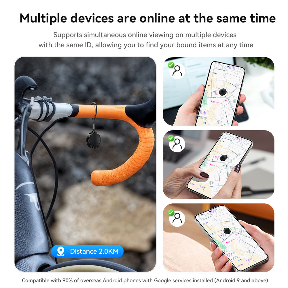 Aplicable a Apple Android Dual System Localizador a prueba de pérdida de llaves, mochila, rastreo de artículos, dispositivo a prueba de pérdida
