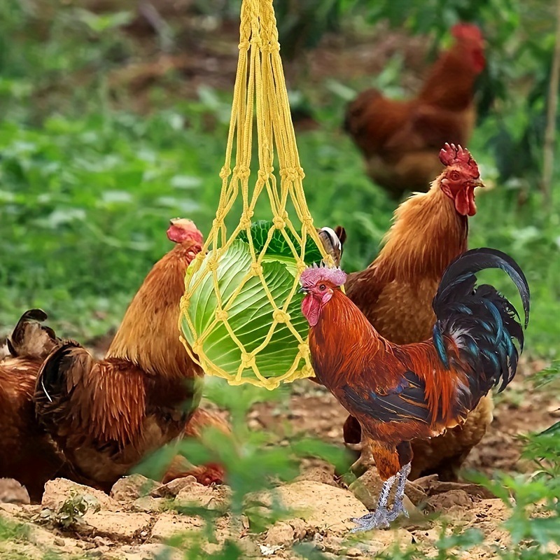 Bolsa de red de alimentación de pollo transfronterizo pato ganso forrajeando bolsa de red colgando dispositivo de alimentación de frutas y verduras suministros de alimentación de pollo fabricante
