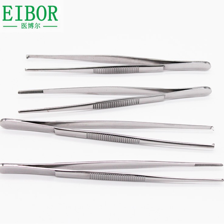 医博尔直尖镊子弯尖不锈钢镊子棉球镊辅料镊组织镊12.5CM到40现货