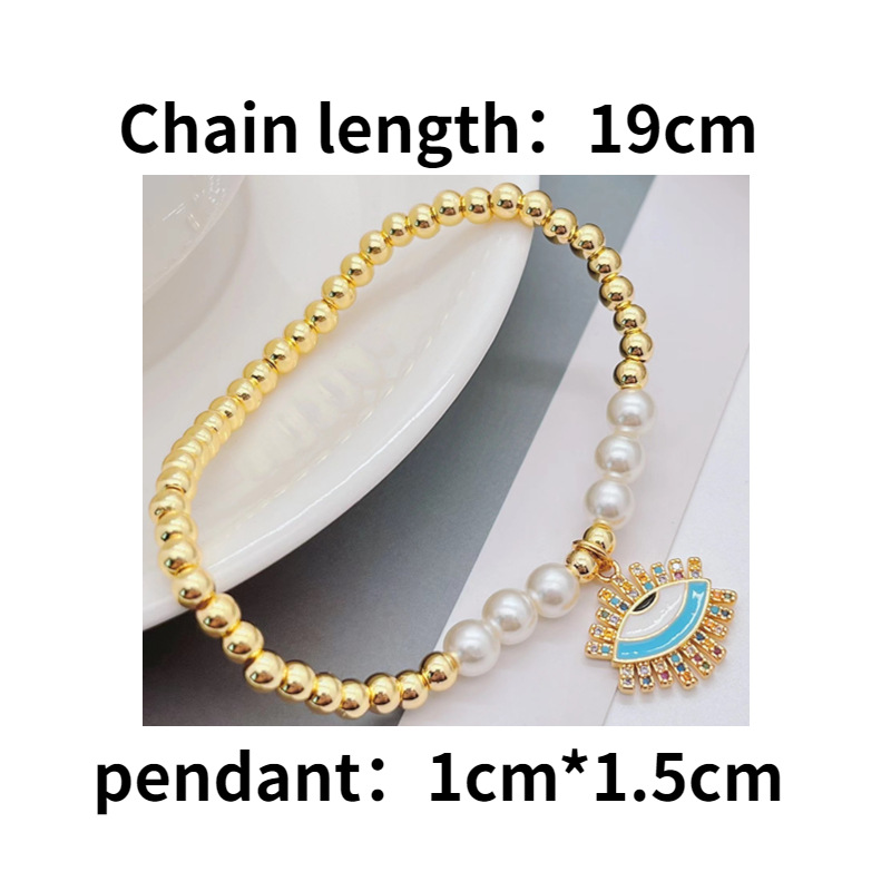 Fashion Eye Copper Beaded Bracelets 1 Piece