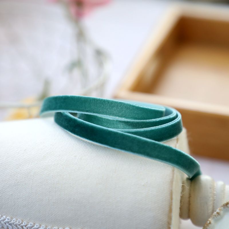 1cm de ancho terciopelo flocado correa de tejido correa de arco correa de ropa hecha a mano sombrero accesorios accesorios materiales DIY