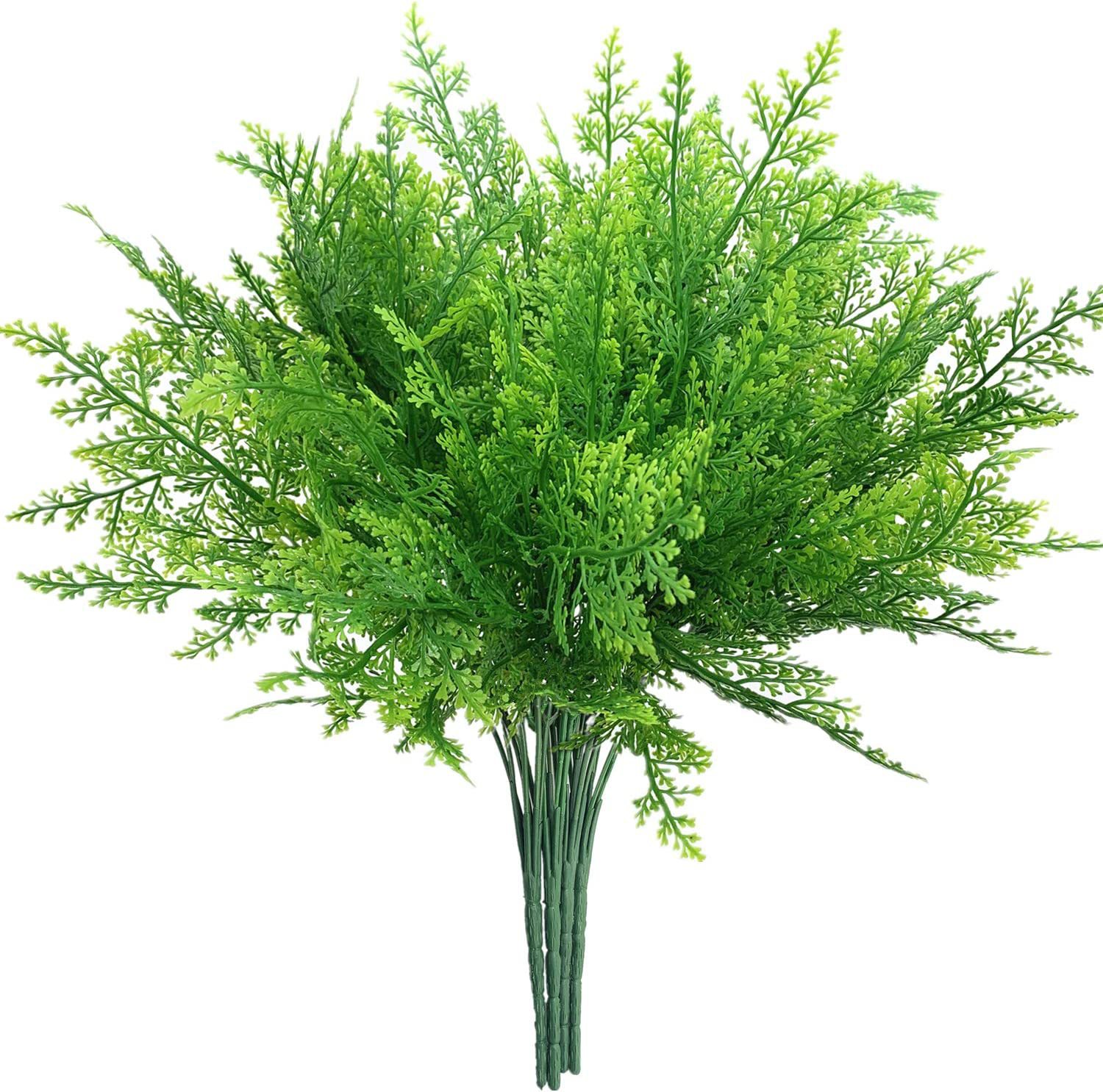 Simulated Green Plant 7-branched Iron Nephrolepis Fern Grass Artificial Plant Wall Decor Materials Simulated Wen Song Grass Green Plant Fern