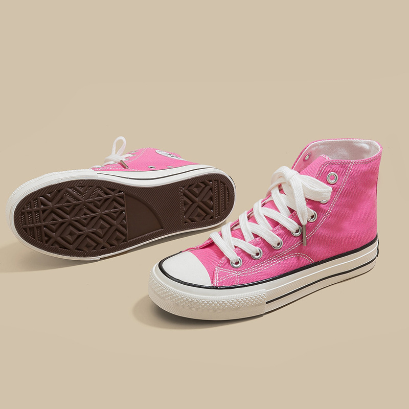 Retro clásico de la década de 1970 tres veces vulcanizado aceite brillante zapatos de lona de alto perfil para hombres y mujeres parejas de zapatos de skate de estudiantes versátiles