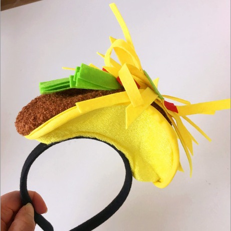 Nuevo cinturón de cabello mexicano decoración de fiesta pizza hamburguesa cinturón de cabello mexicano suministros de fiesta de carnaval