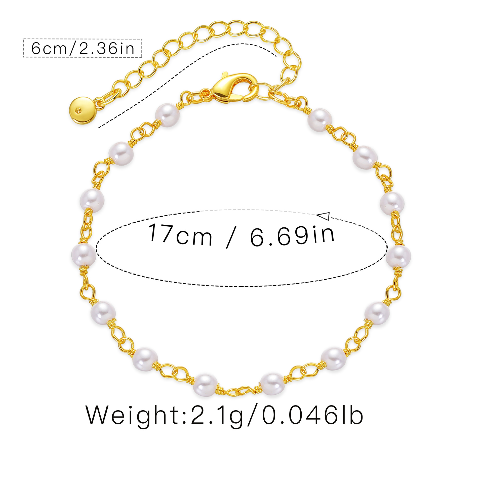 New Extendable Pearl Geometric Contrast Color Bracelet display picture 1