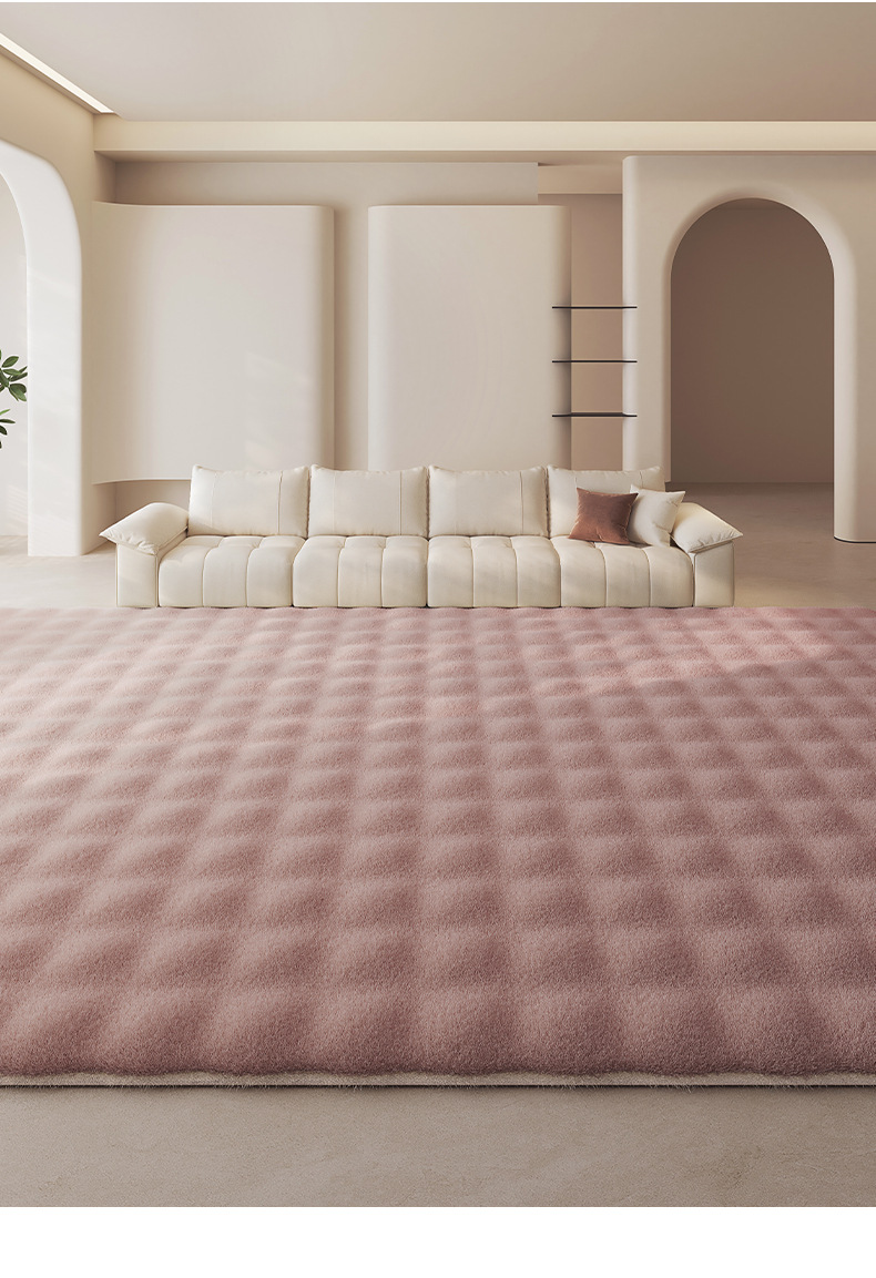 German Carpet 2024 New Bedroom Cream Style Bubble Velvet Thickeneded Pure Color Bedside Blanket Living Room Large Area Floor Mat