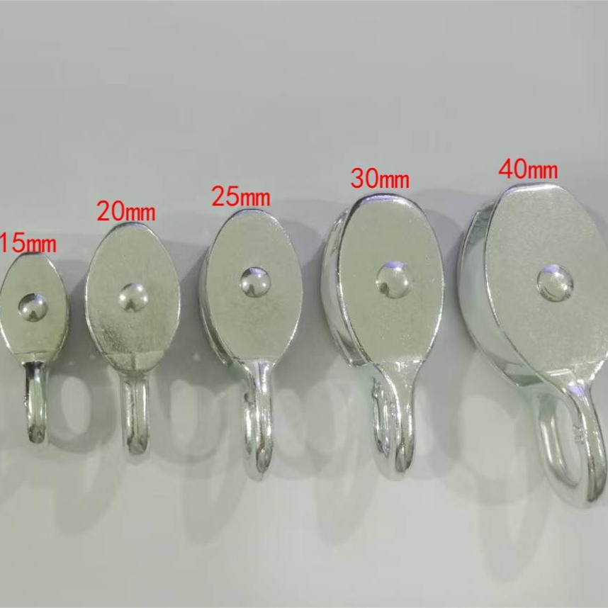 尼龙镀白锌滑轮，单耳，固定单轮双轮，可激光印字