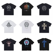 26跨境正确版Chrome Hearts 十字架梵文印花短袖T恤男女款跨境批